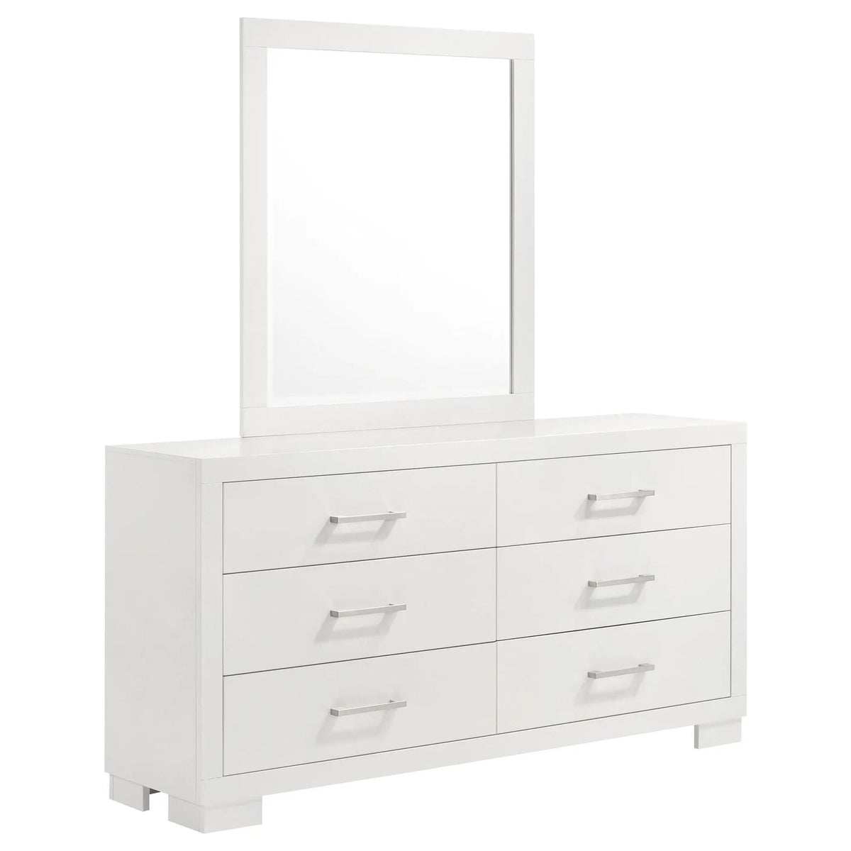 Jessica 6-drawer Dresser with Mirror Snow | 64 x 16.25 x 72.75 in | 6-Drawer | White