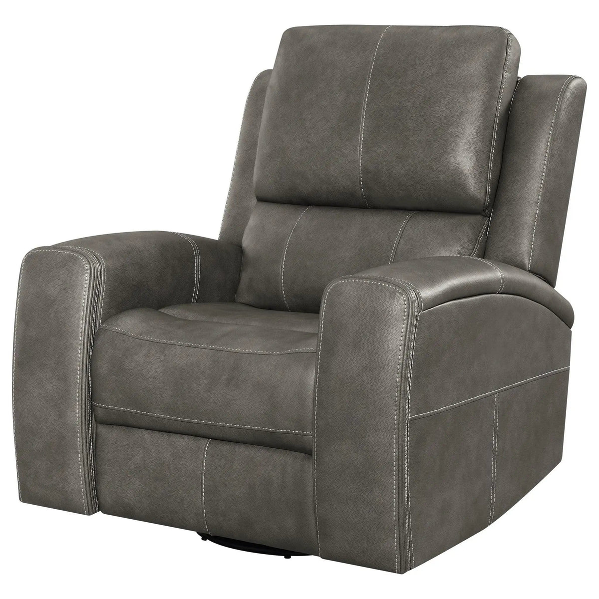 Brickston Triple Power Swivel Glider Recliner Reclining Chair | 38.75 x 41.25 x 42.25 in | Living Room Furniture | Charcoal