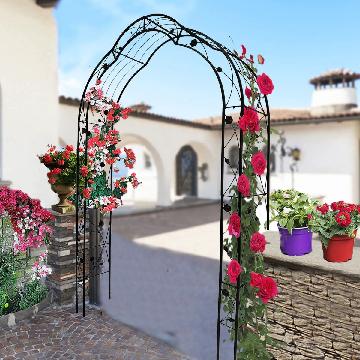 Metal Garden Arch Assemble Freely With 8 Styles Garden Arbor Trellis Climbing Plants | 59 x 15.35 x 98.4 in | Metal | Outdoor Living