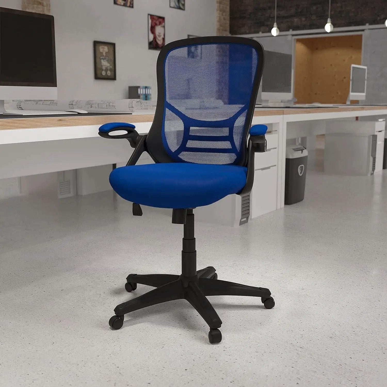 Swivel Office Chair With Lumbar Support And Flip Up Armrests from PriceLows™