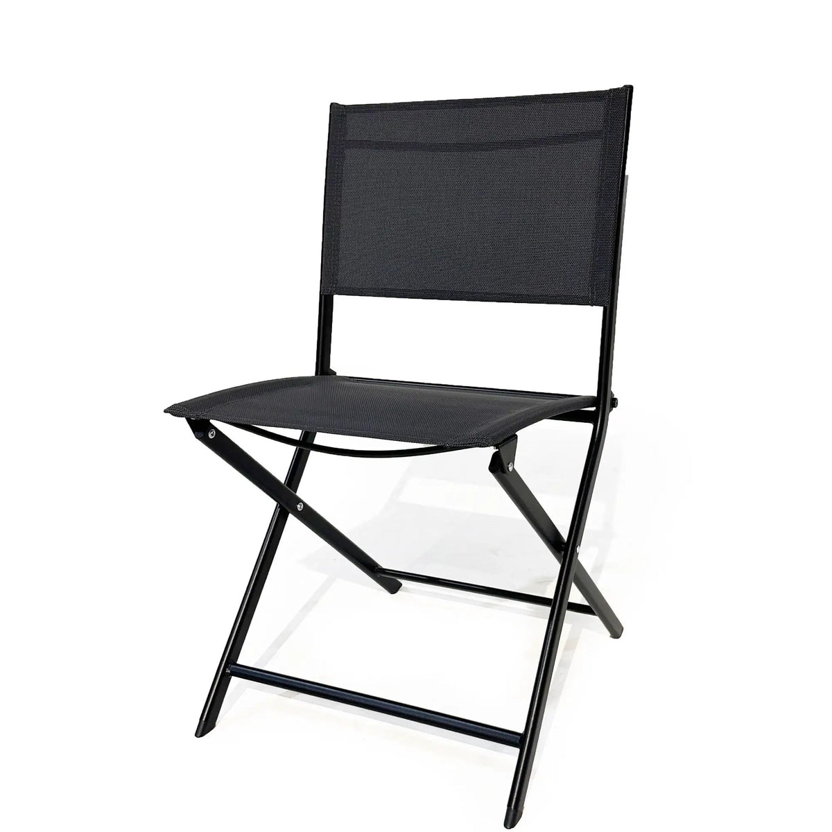 3-Piece Patio Bistro Set | Foldable Table And Chairs | Powder-Coated Steel Frame | Sling Chairs