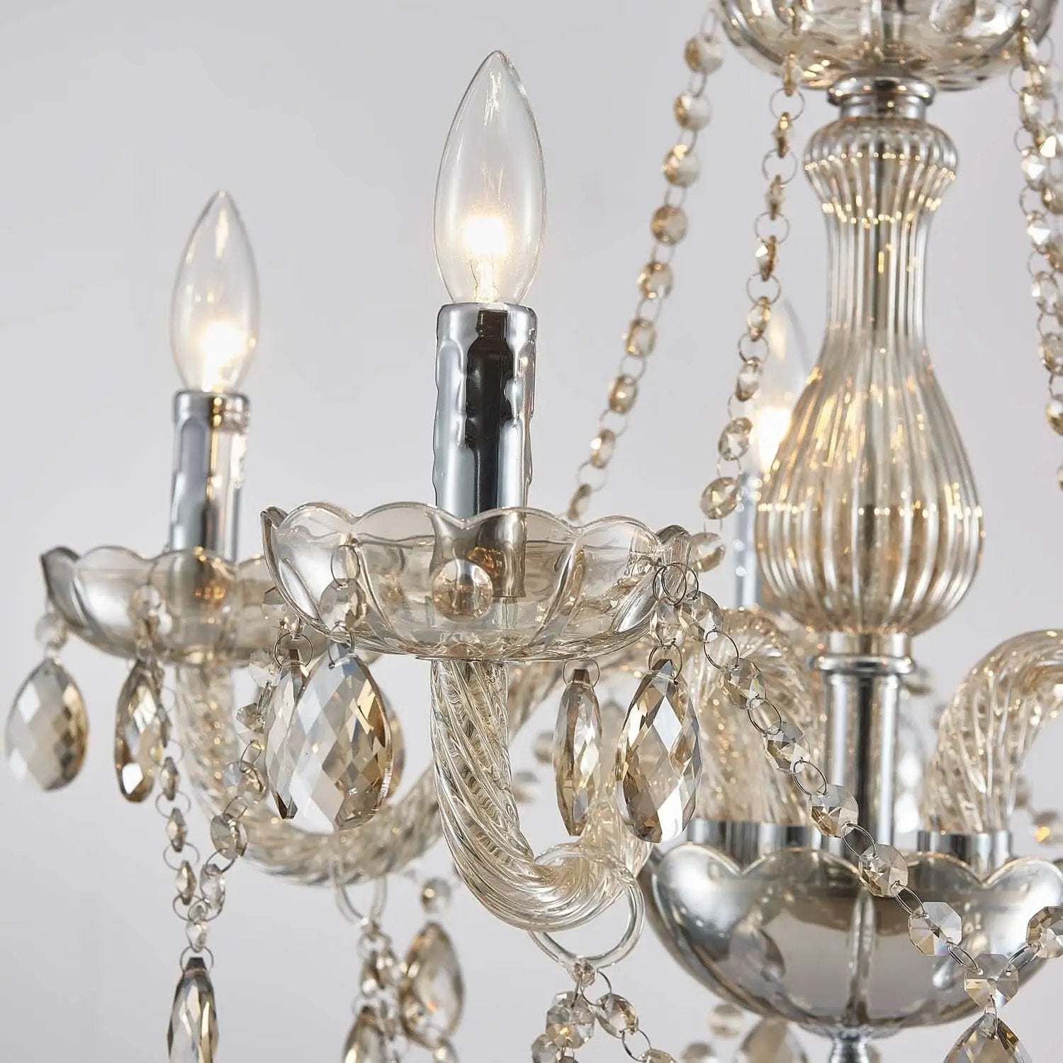 Champagne Crystal Chandelier 5 Light Modern Bedroom from PriceLows™