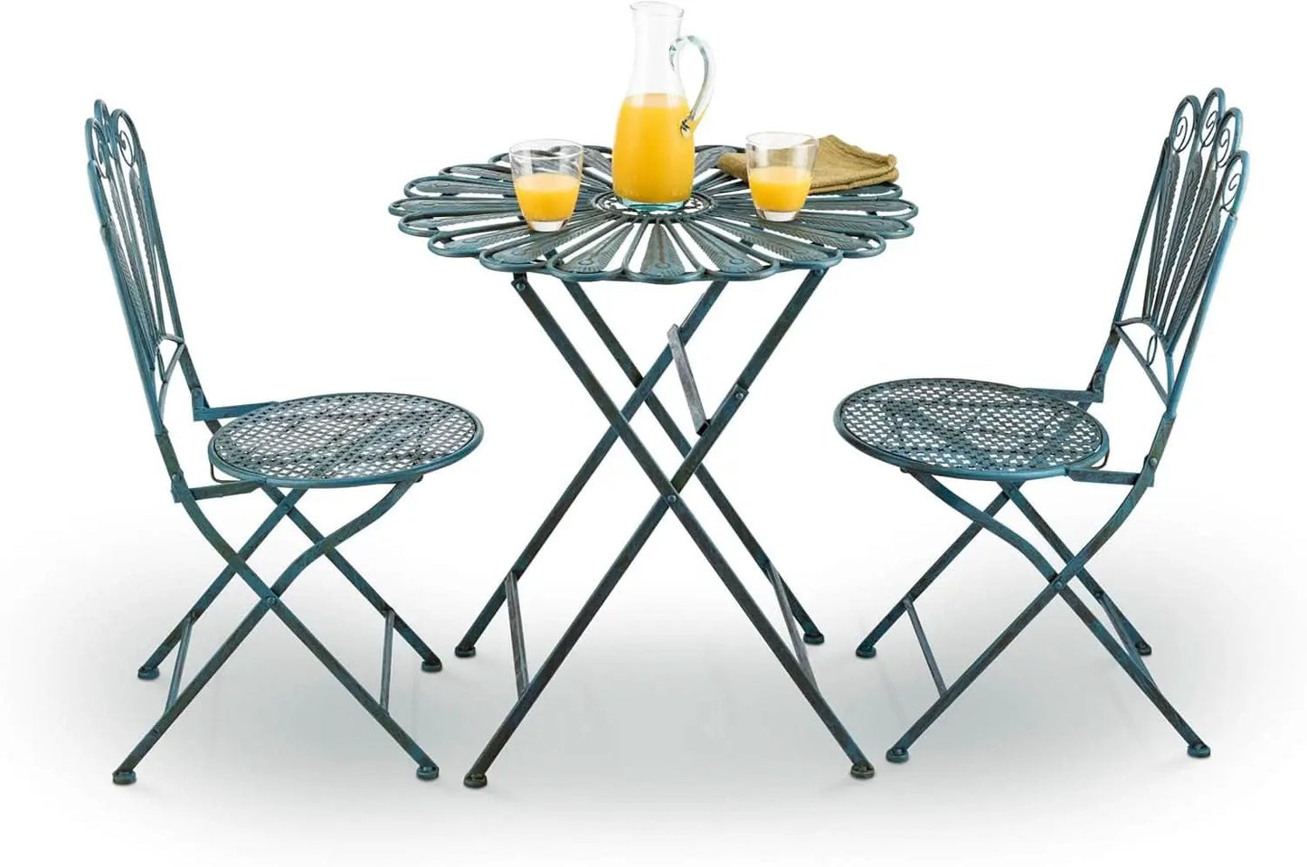 Bistro Set 3 Piece Light Blue Outdoor Patio Furniture from PriceLows™