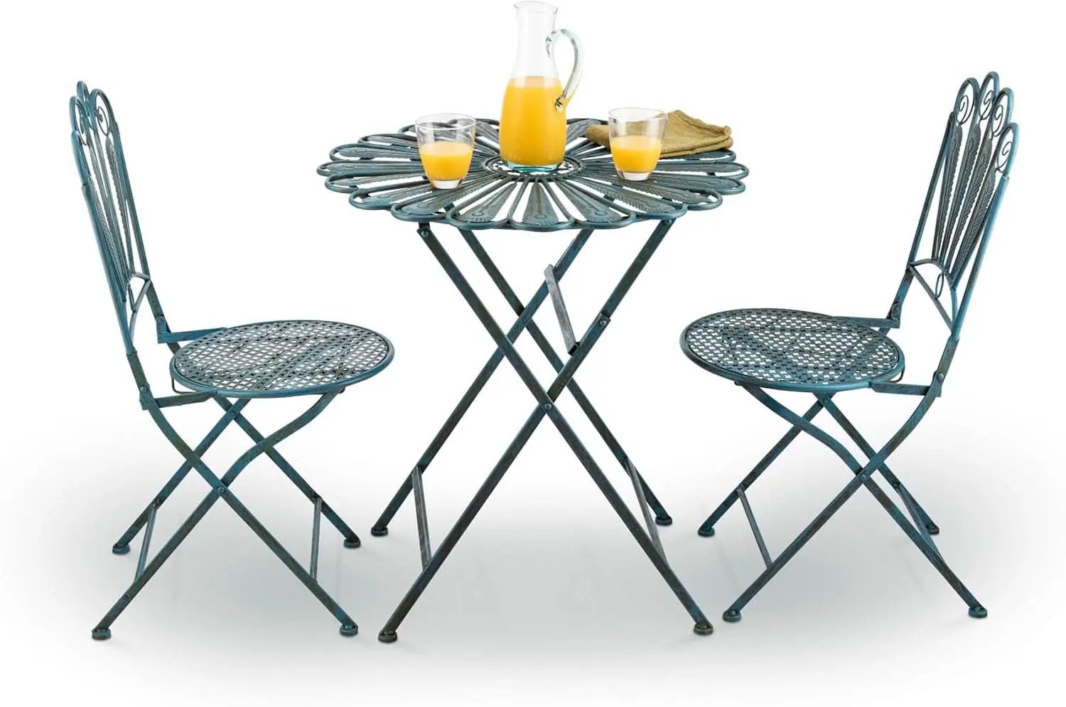 Bistro Set 3 Piece Light Blue Outdoor Patio Furniture from PriceLows™