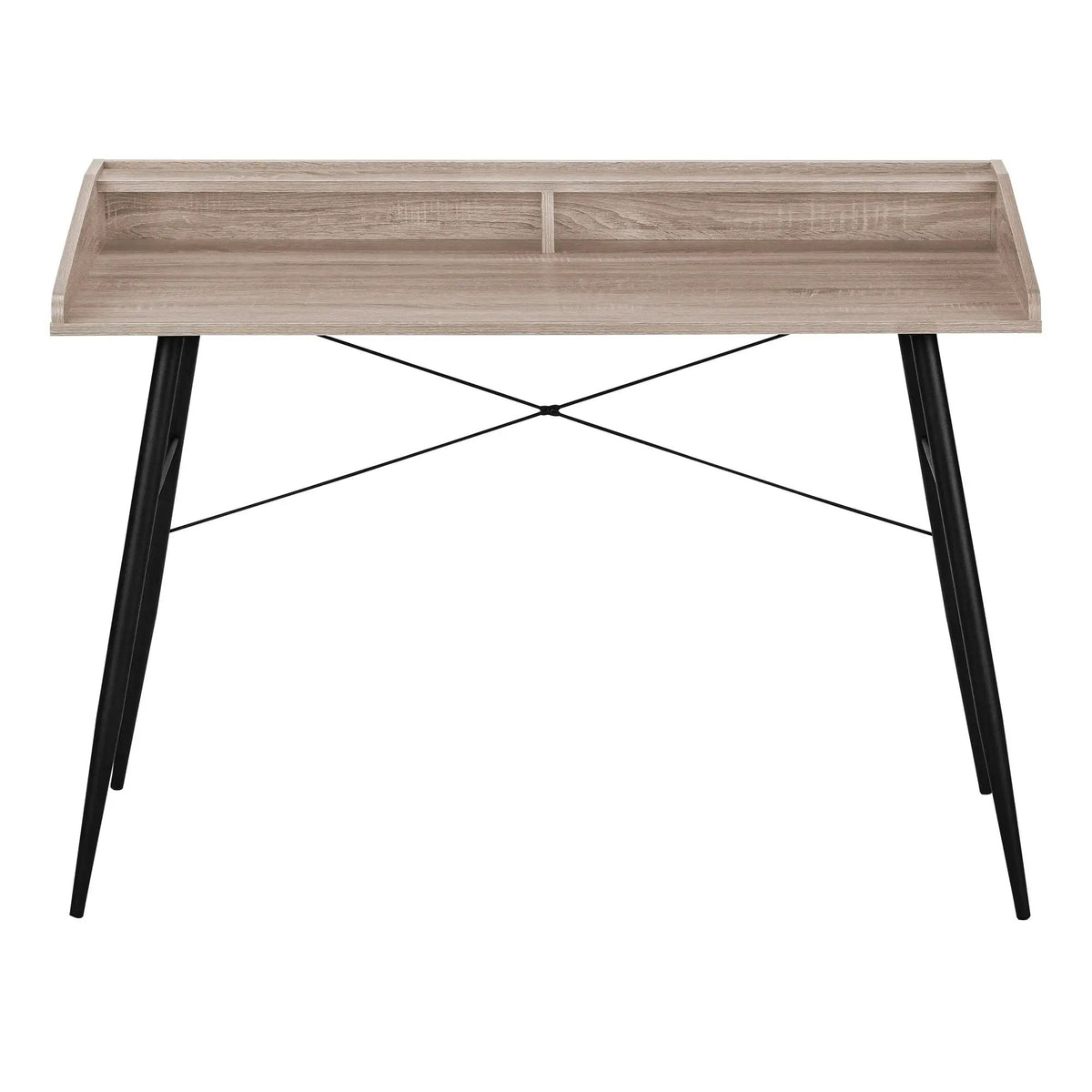Sturdy Computer Desk With Shelves | 47.25 Inch Width | Matching Metal Base | 34 Inch Height