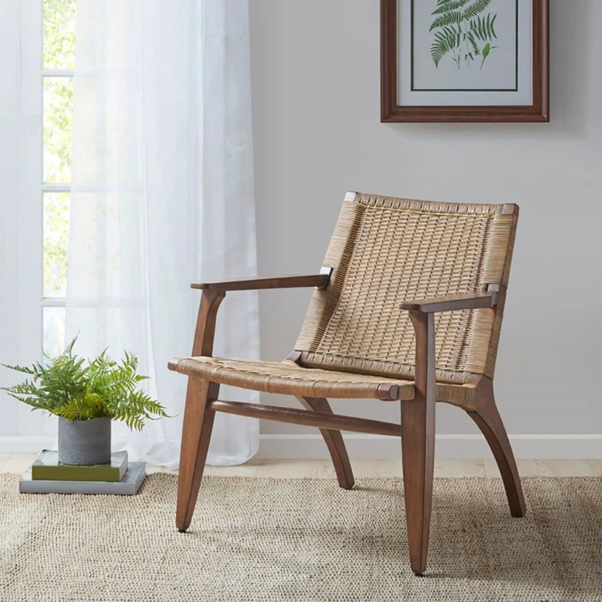 Clearwater Accent Chair | 29.38 x 28 x 31.38 in | Solid Wood & Rattan | Natural