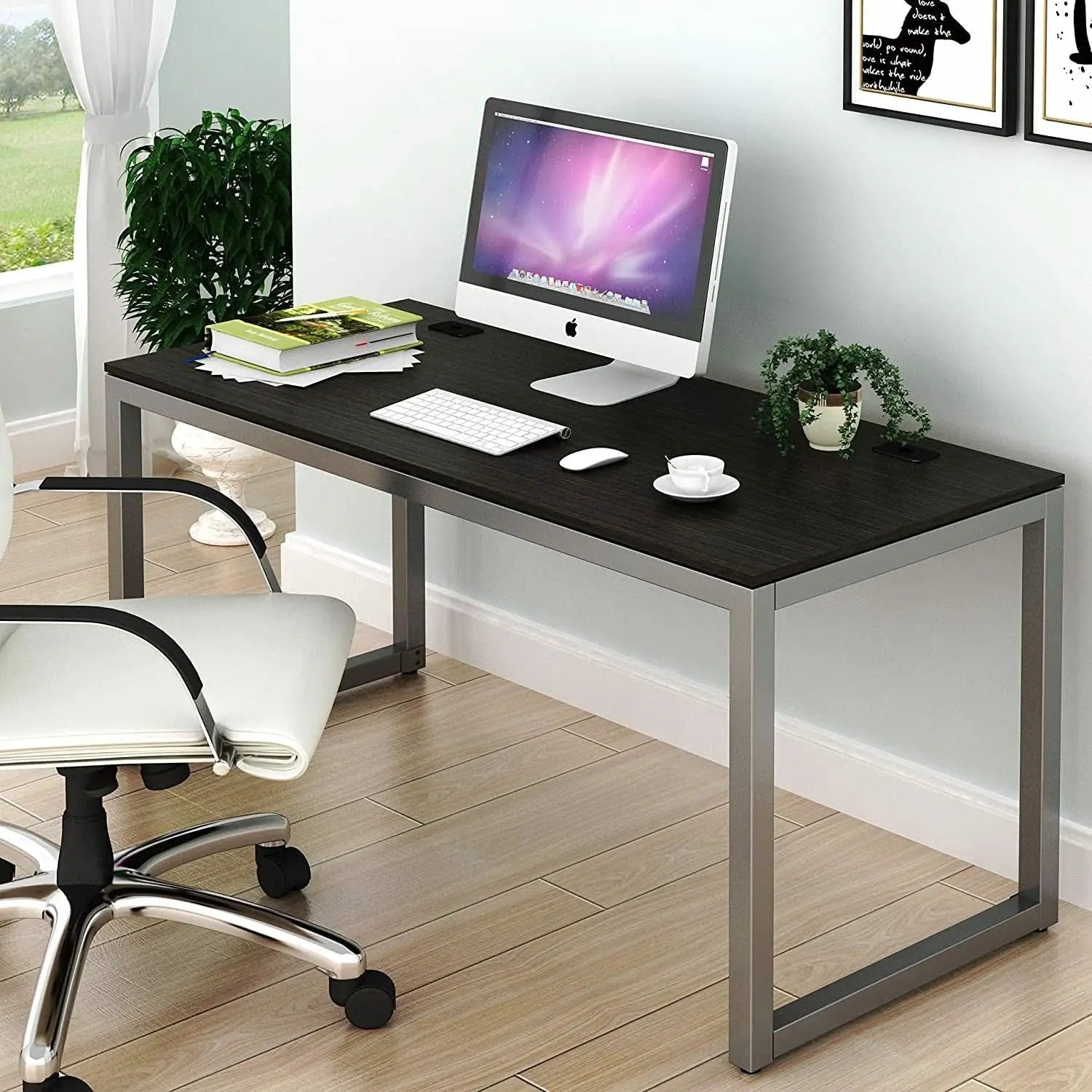 55 Inch Espresso Computer Desk For Home Office Workspace from PriceLows™