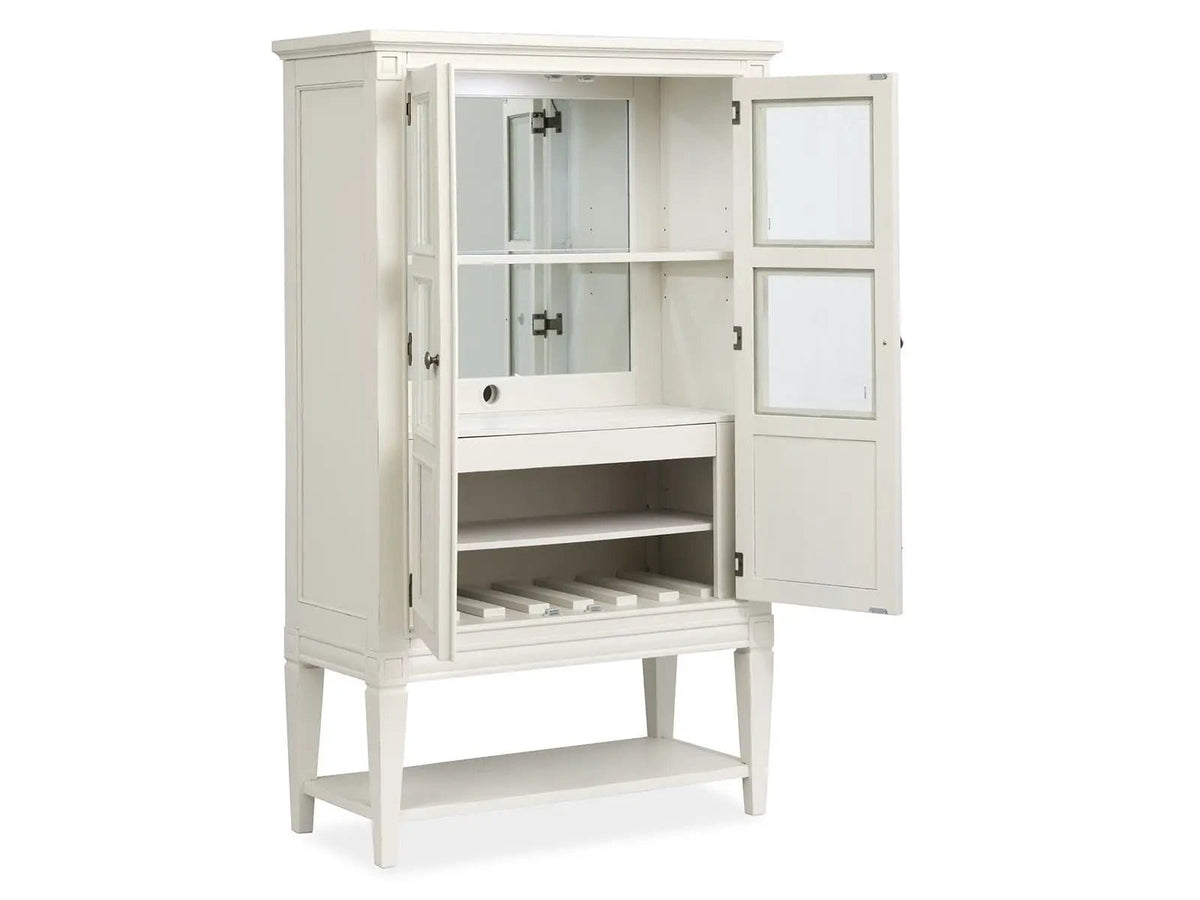 Willowbrook Display Cabinet | 18 x 40 x 66 in | Tempered Glass & Veneer | Egg Shell White