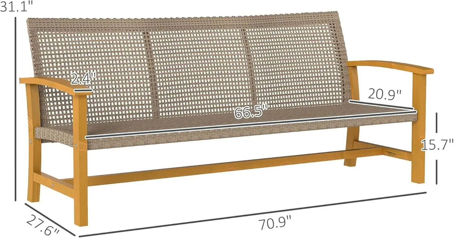 Spacious Wicker Outdoor Couch for Three Comfortable Seats from PriceLows™
