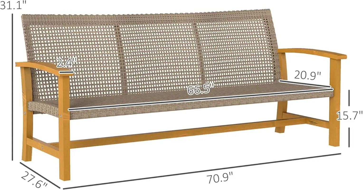Spacious Wicker Outdoor Couch for Three Comfortable Seats from PriceLows™