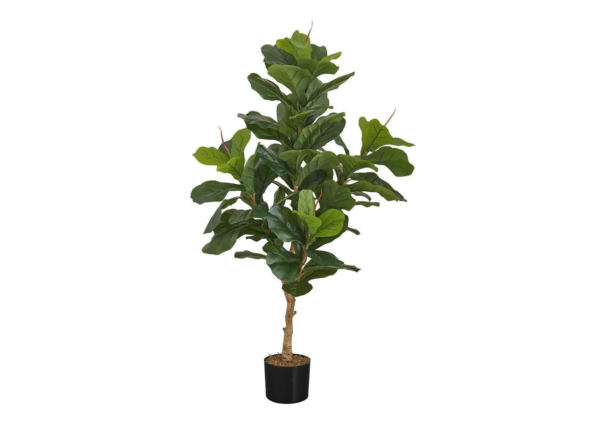 47 Inch Artificial Fiddle Tree | 72 Real Touch Leaves | Indoor Faux Floor Plant | Potted