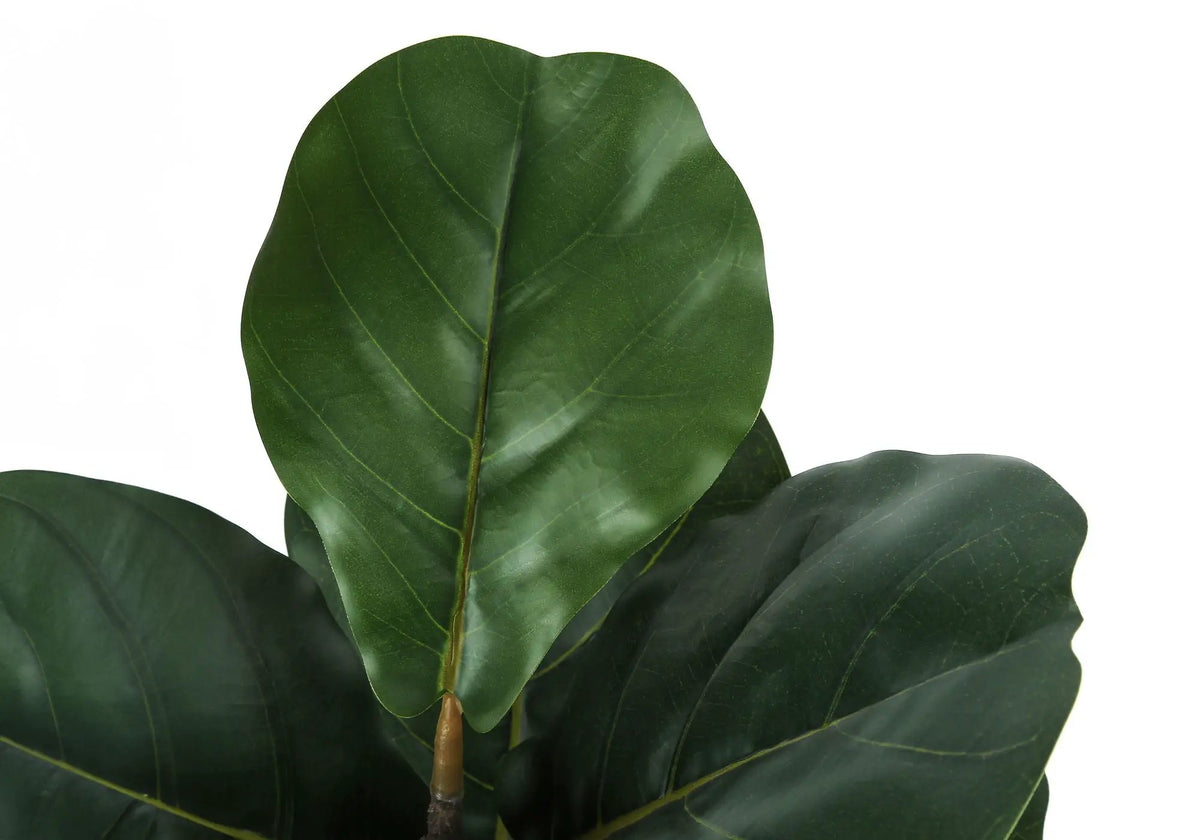 49 Inch Artificial Fiddle Tree | 54 Real Touch Leaves | Indoor Faux Floor Plant | Potted