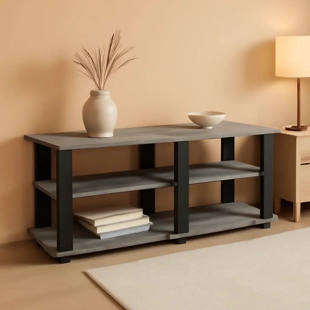 Nelly Entertainment Center TV Stand 43 Inch Wide Grey Black from PriceLows™