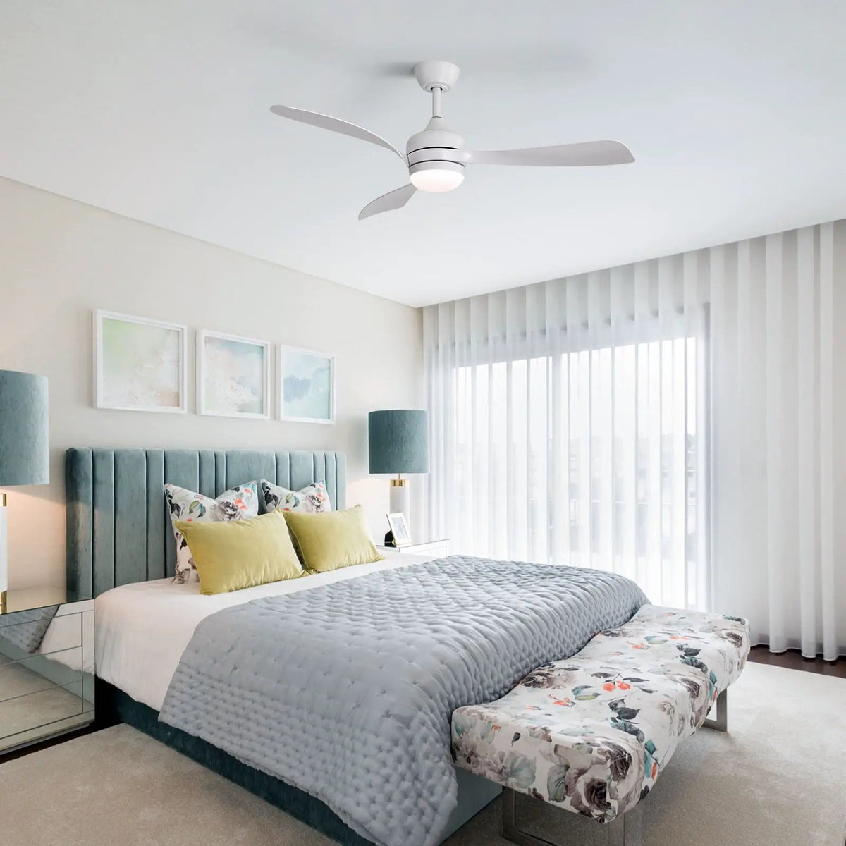 3-Blade Ceiling Fan | 52 Inch Span | Reversible DC Motor | Remote And 3 Downrods