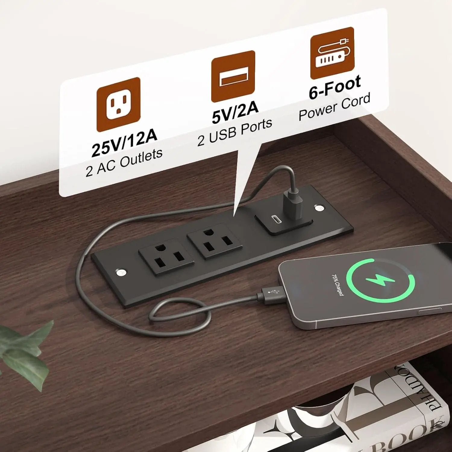 55-Inch Dresser With Integrated Charging Station USB from PriceLows™