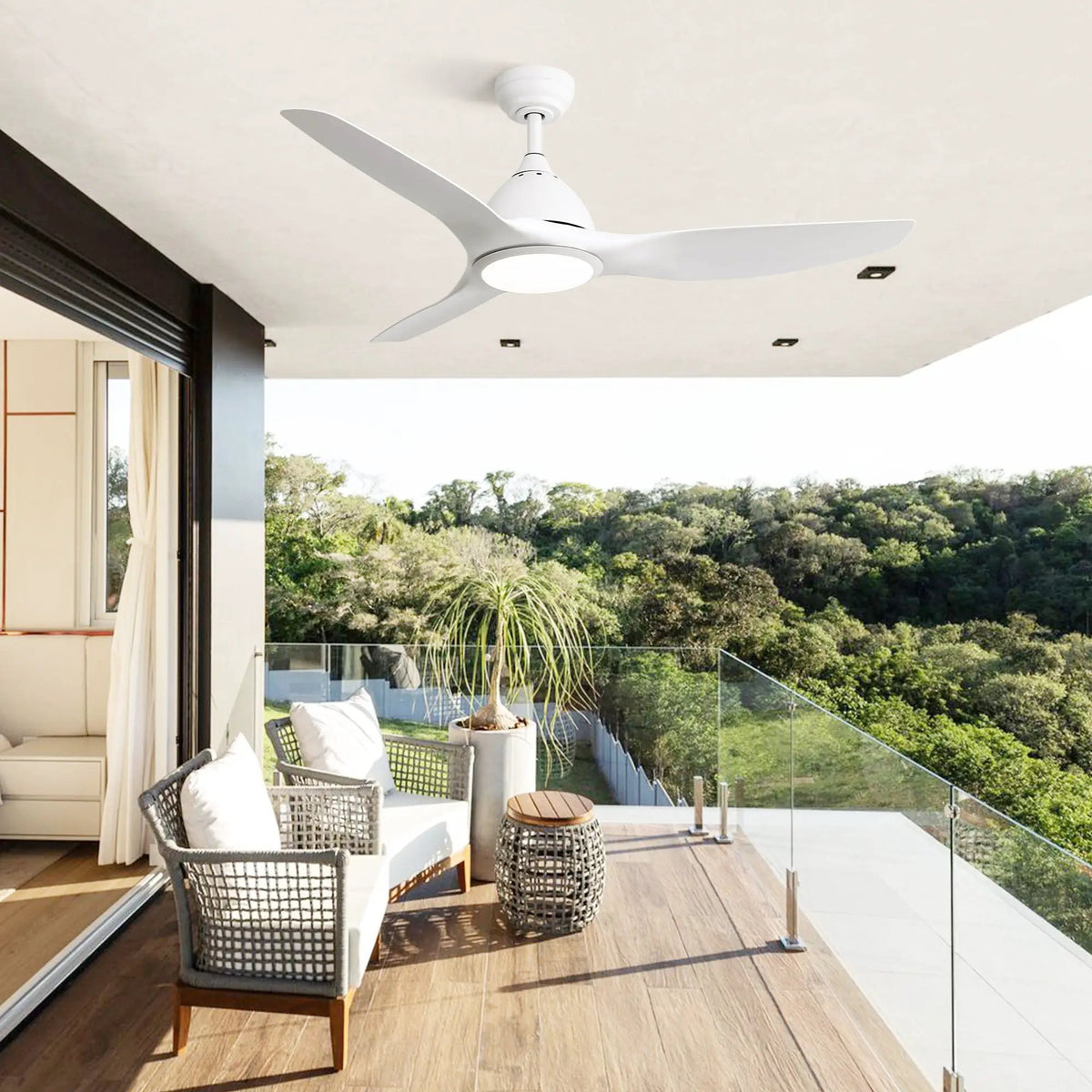 Bredoom Ceiling Fan | 52 Inch Span | Reversible DC Motor | LED Light And 6-Speed Remote