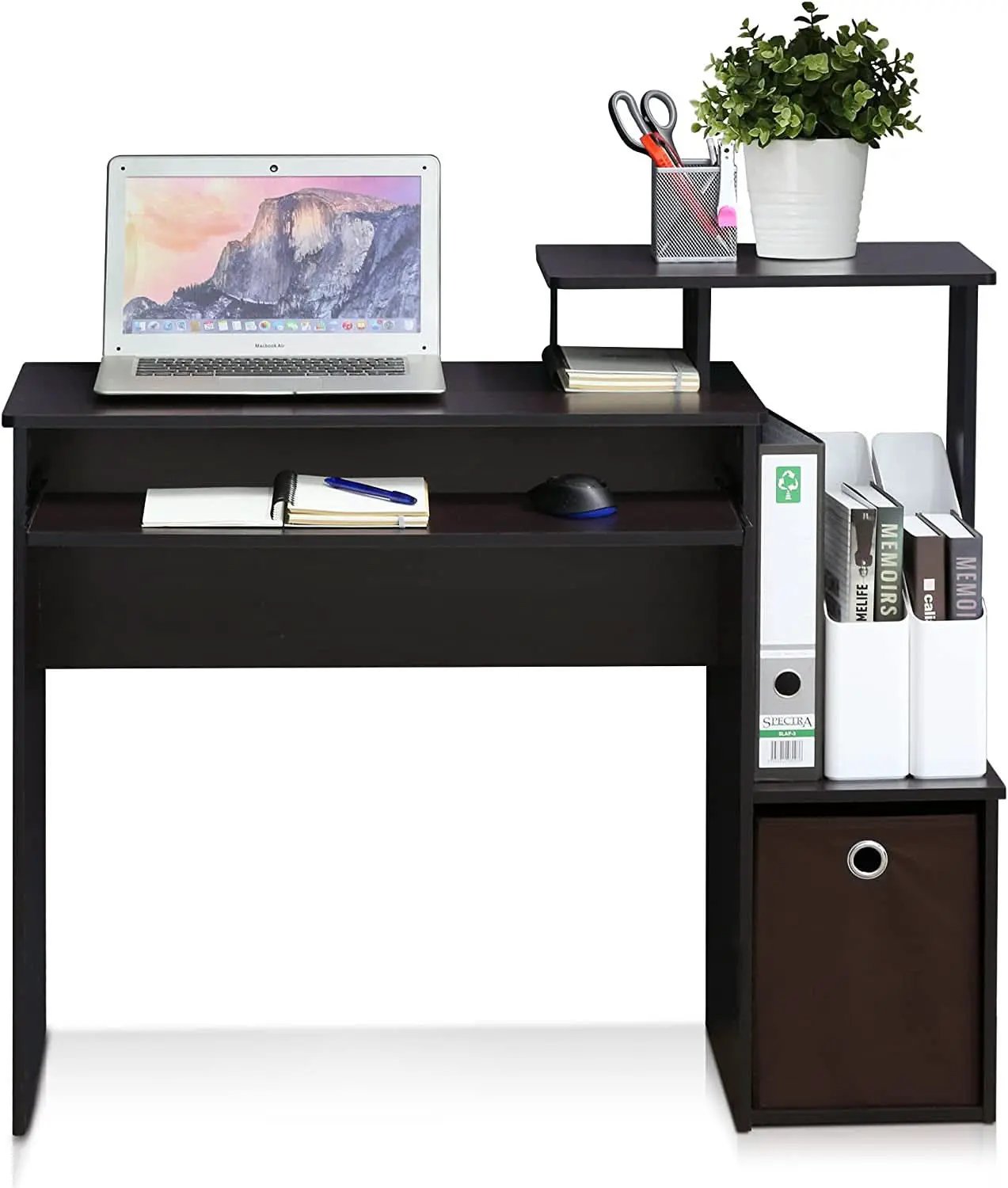Dark Walnut Multipurpose Home Office Desk Regular Size from PriceLows™