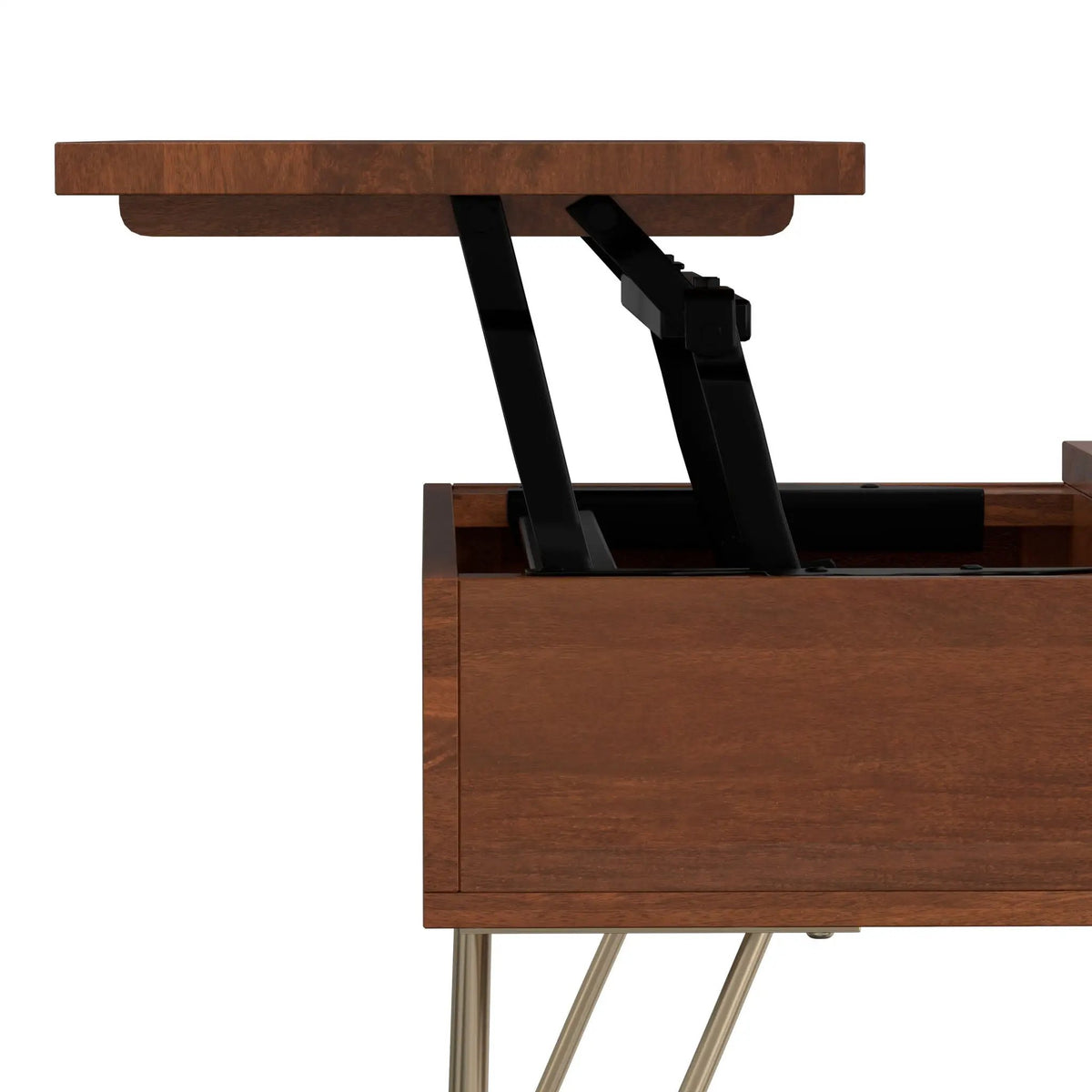 Hunter Lift Top Coffee Table | Handcrafted Solid Mango Hardwood | Split Lift Top | Large Storage Area