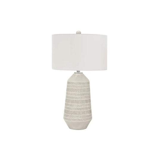 Contemporary Lighting, Table Lamp Cream | 18 x 18 x 32.75 in | Fabric & Ceramic | Ceramic