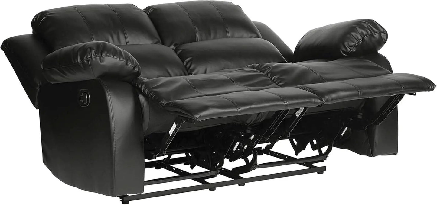 62.5 Inch Black Wall Hugger Recliner Loveseat Modern from PriceLows™