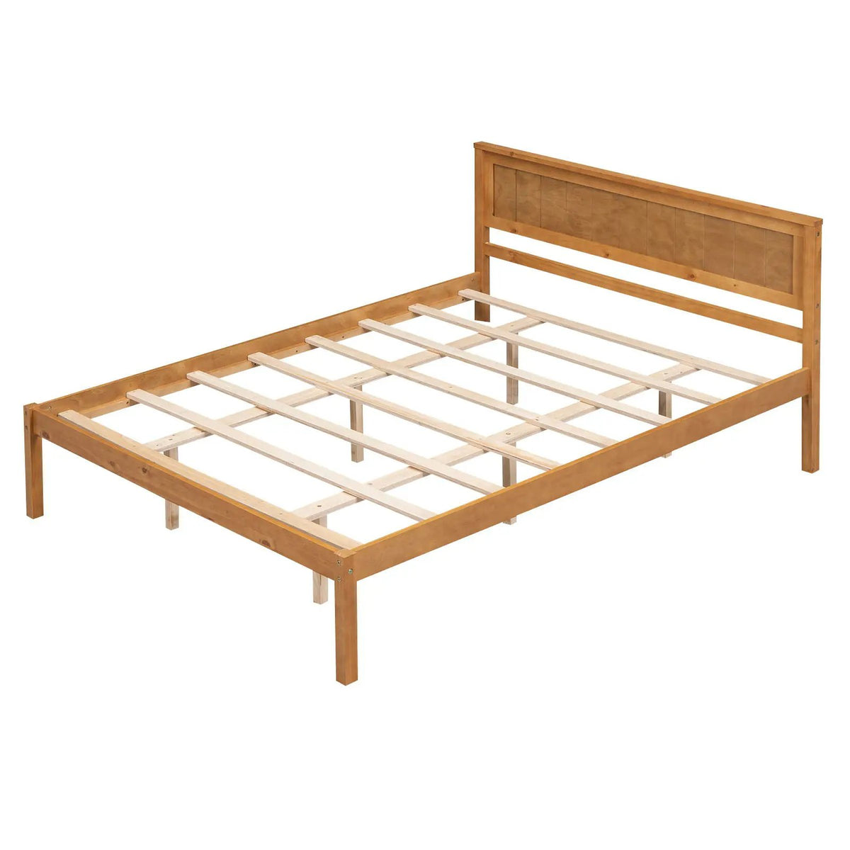 Platform Bed Frame With Headboard | Espresso Finish | Durable Pine Wood