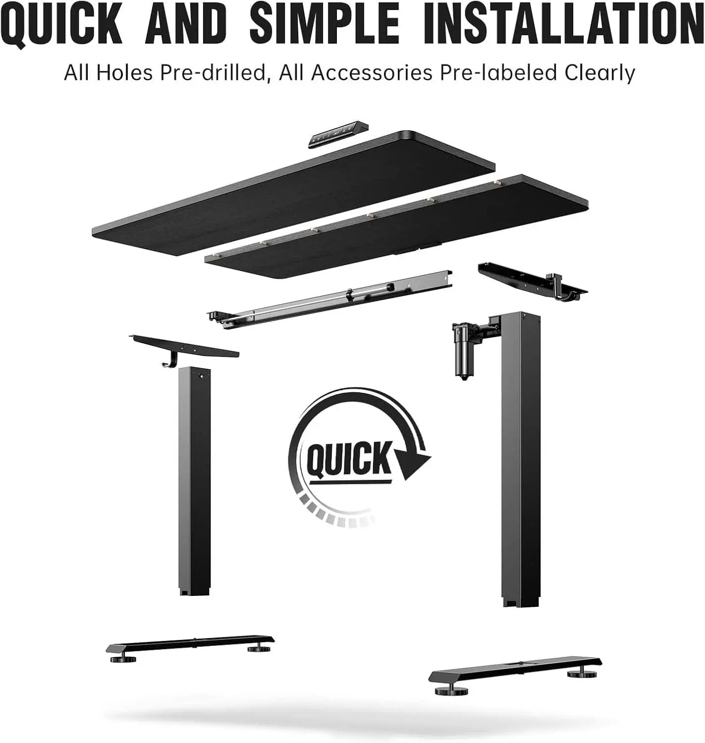 47.2 Inches Electric Standing Desk Height Adjustable from PriceLows™