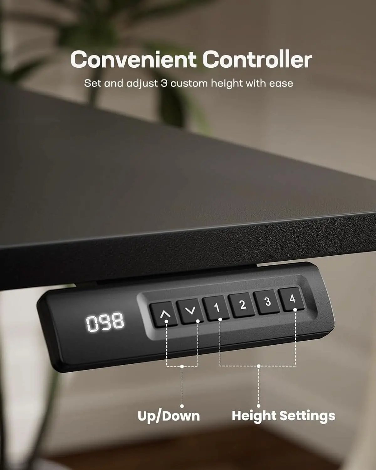 Electric Adjustable Standing Desk 48x24 With Memory Presets from PriceLows™