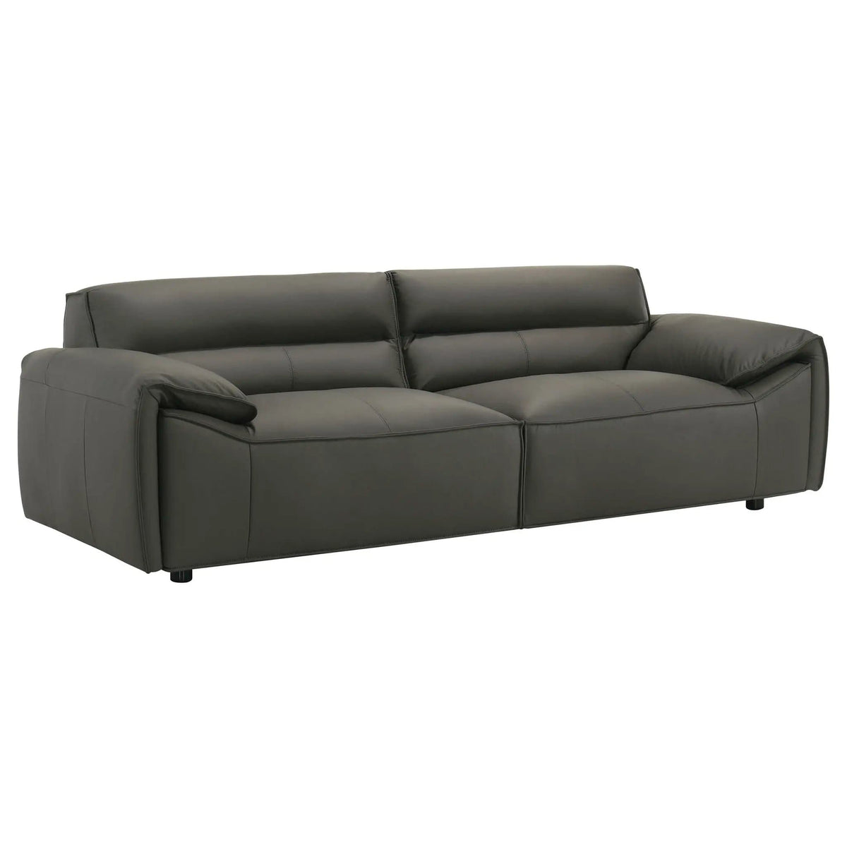 Buxton Top Grain Leather Upholstered Sofa Graphite | 91.25 x 37.5 x 29.5 in | Leather | Living Room