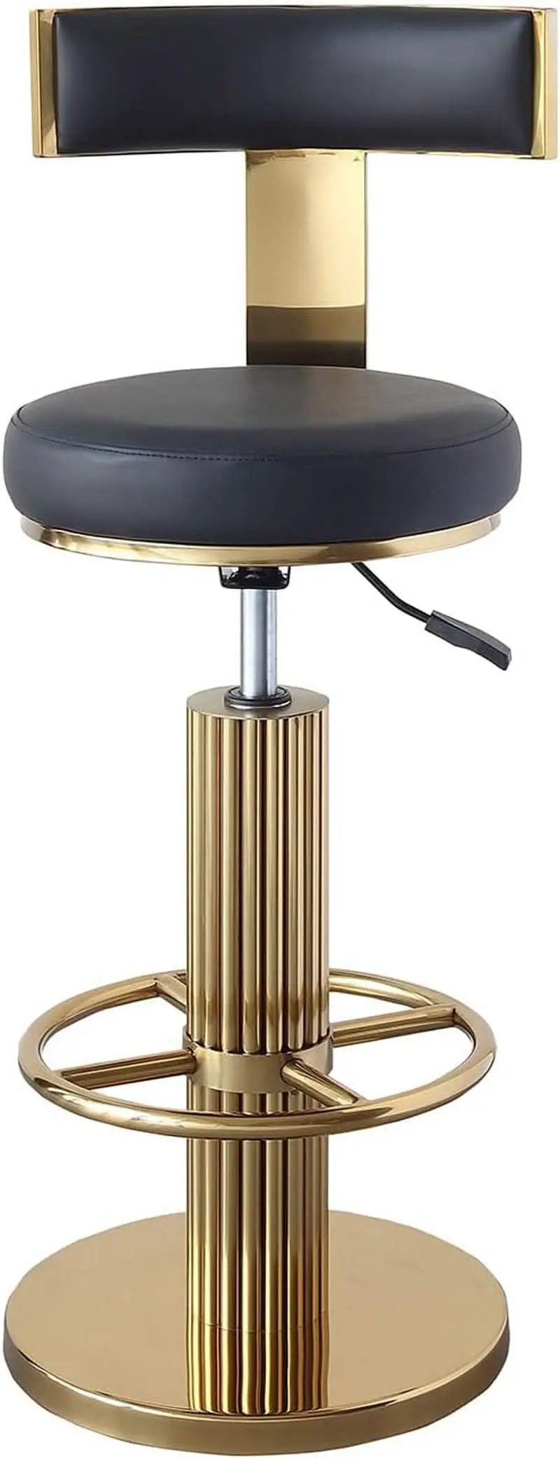 Black Gold Swivel Bar Stool With Backrest And Adjustable from PriceLows™