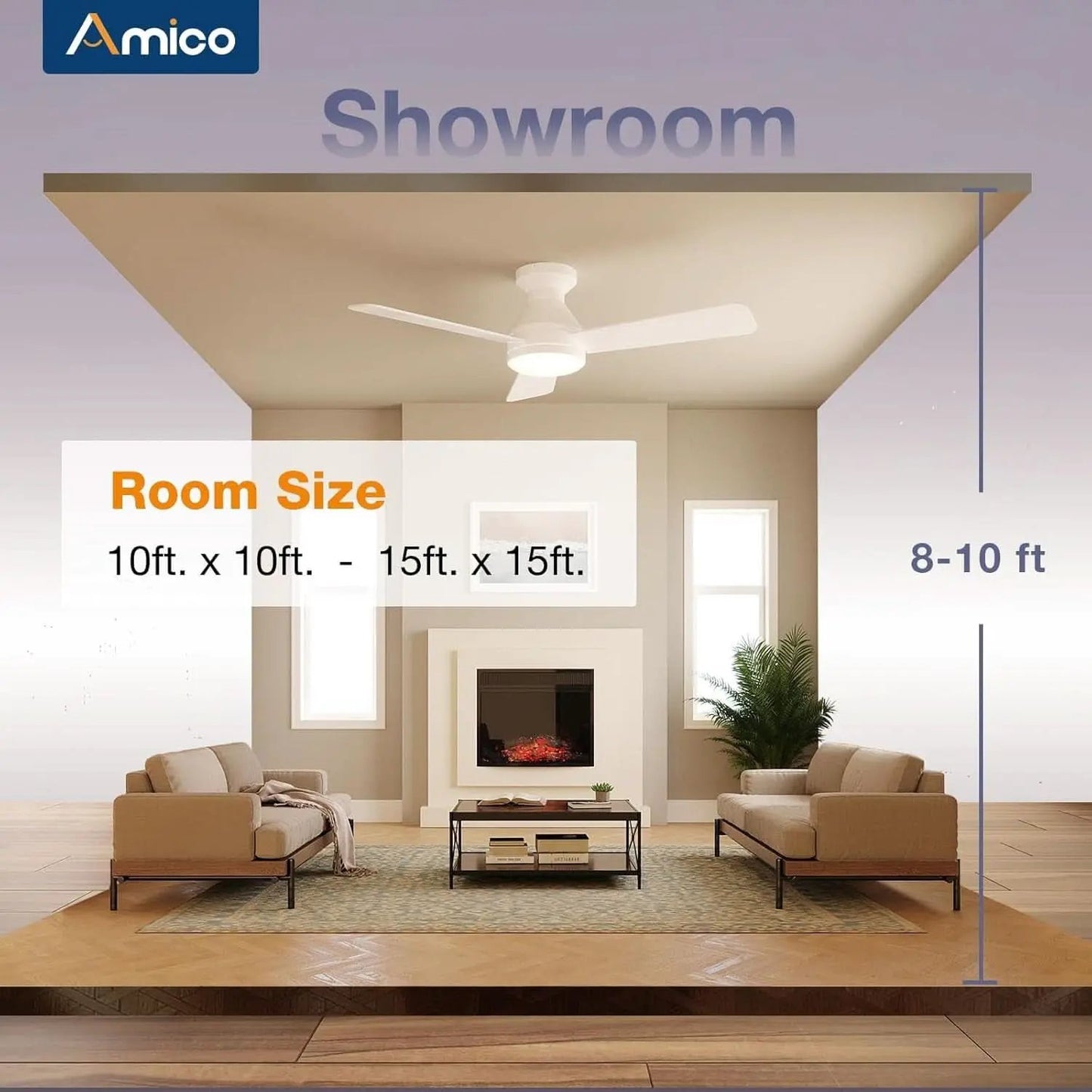 42 Inch White Ceiling Fan With Remote Control And Dimmable Lights from PriceLows™