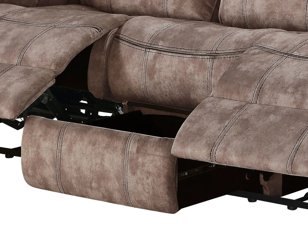 Zubaida Two Tone Recliner Sofa With USB Port Drop Down Table | 2 Pieces | Metal & Wood | Living Room