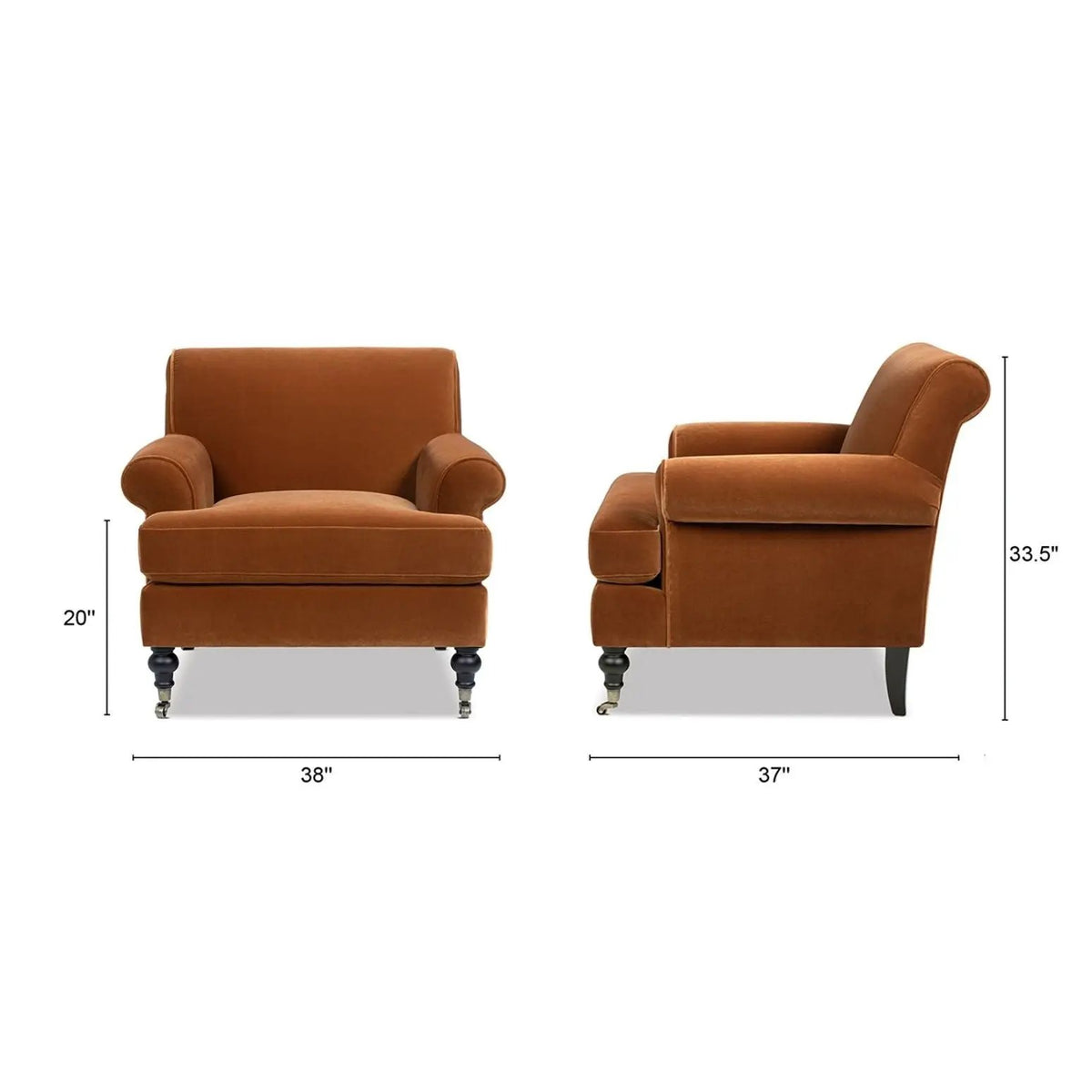 Alana Lawson Accent Arm Chair | Casters | Kiln-Dried Solid Wood Frame | Artisan Crafted