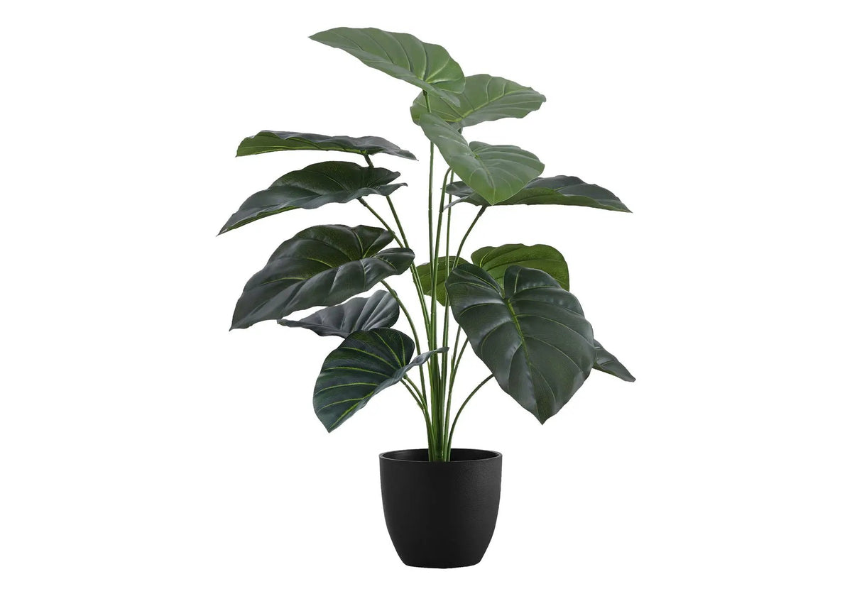 24 Inch Artificial Alocasia Plant | 12 Adjustable Leaves | Real Touch | Indoor Faux Plant