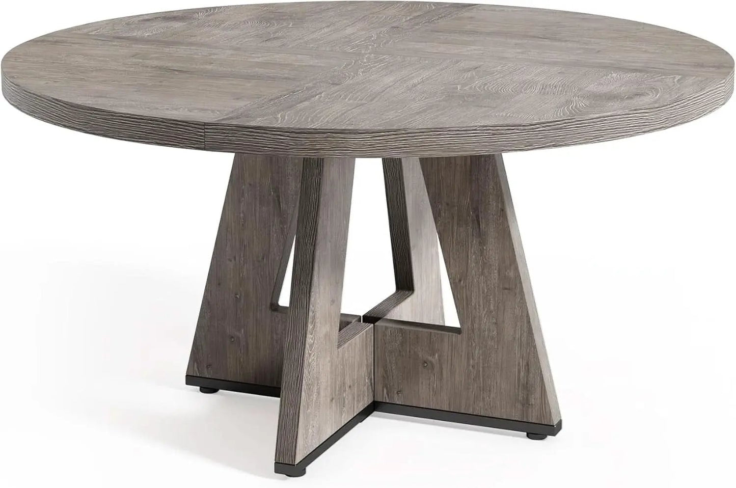 Round 47 Inch Dining Table For 4 To 6 With Grey Pedestal from PriceLows™