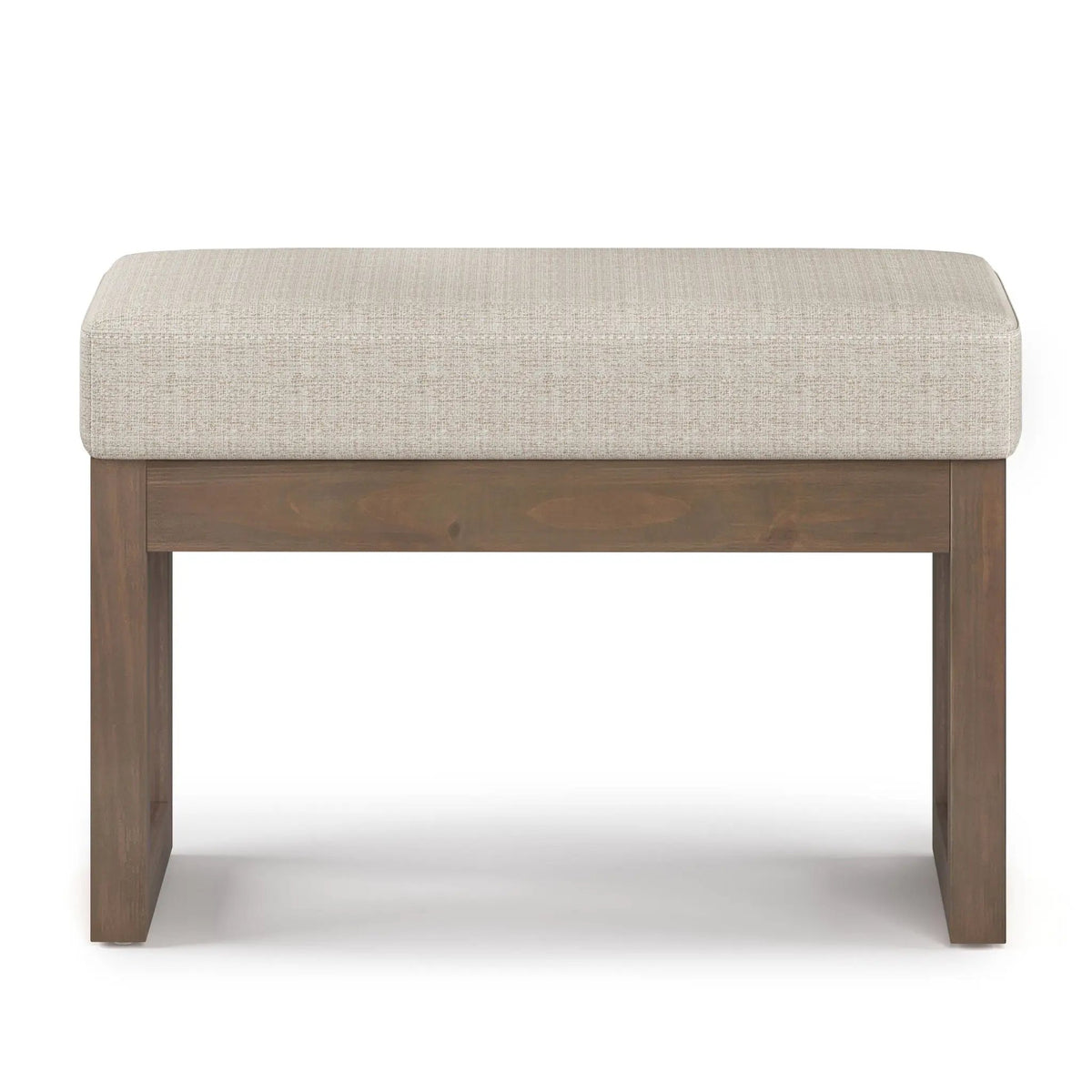 Milltown Upholstered Ottoman Bench | Driftwood Solid Wood Base | Versatile Design | 44.5 Inch Width
