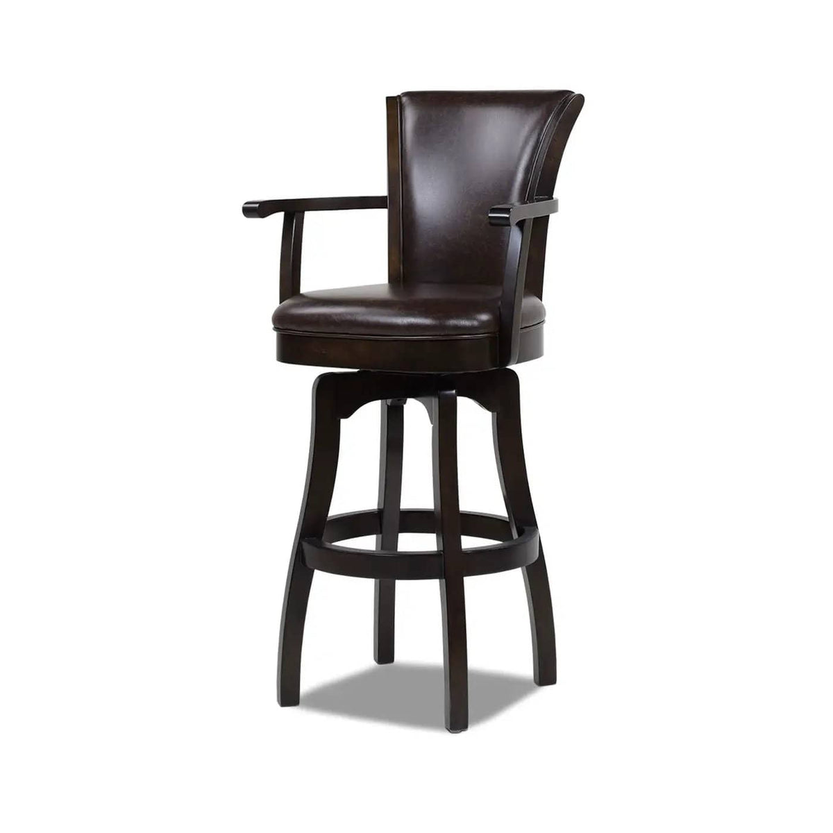 Williams Swivel Bar Stool With Armrests Bar Height (28"-30") | 4 Pieces | Wood & Brass | Dining Room