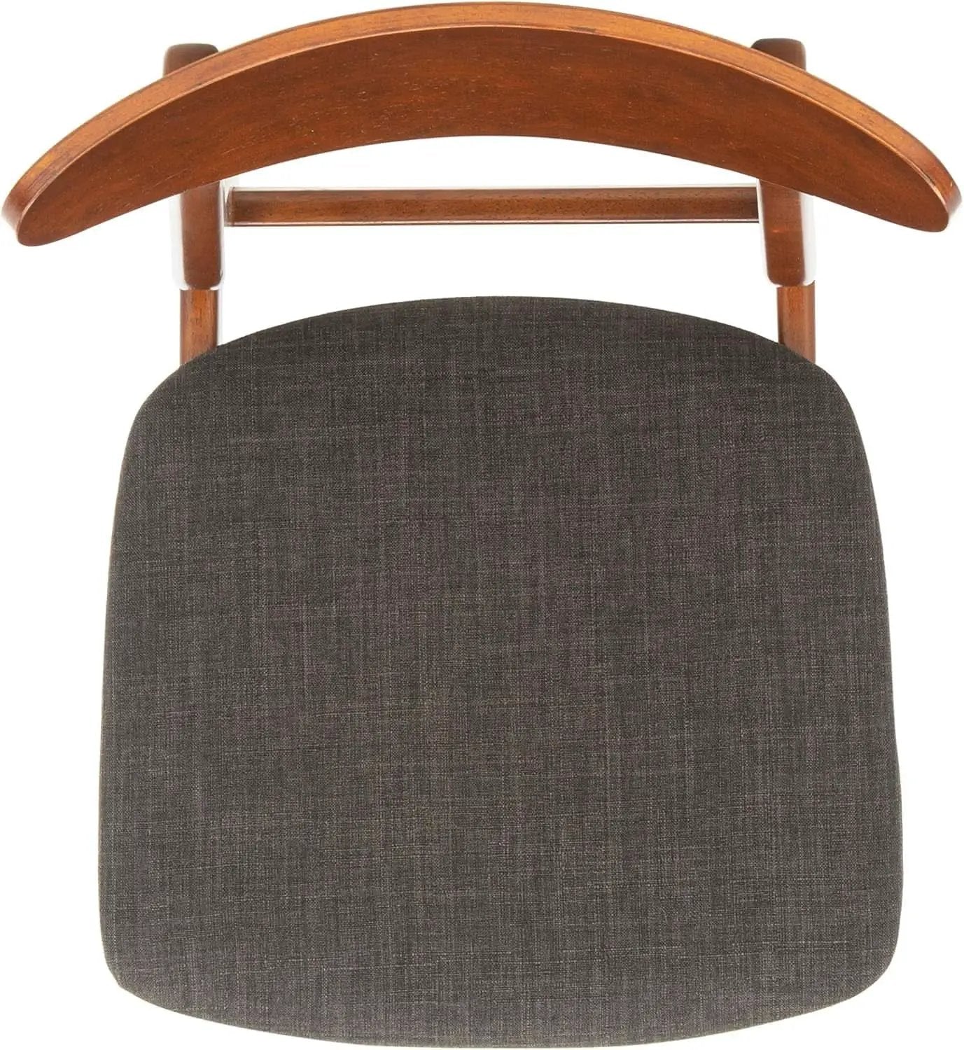 Walnut Finish Dining Chairs With Black Cushions Set Of 2 from PriceLows™