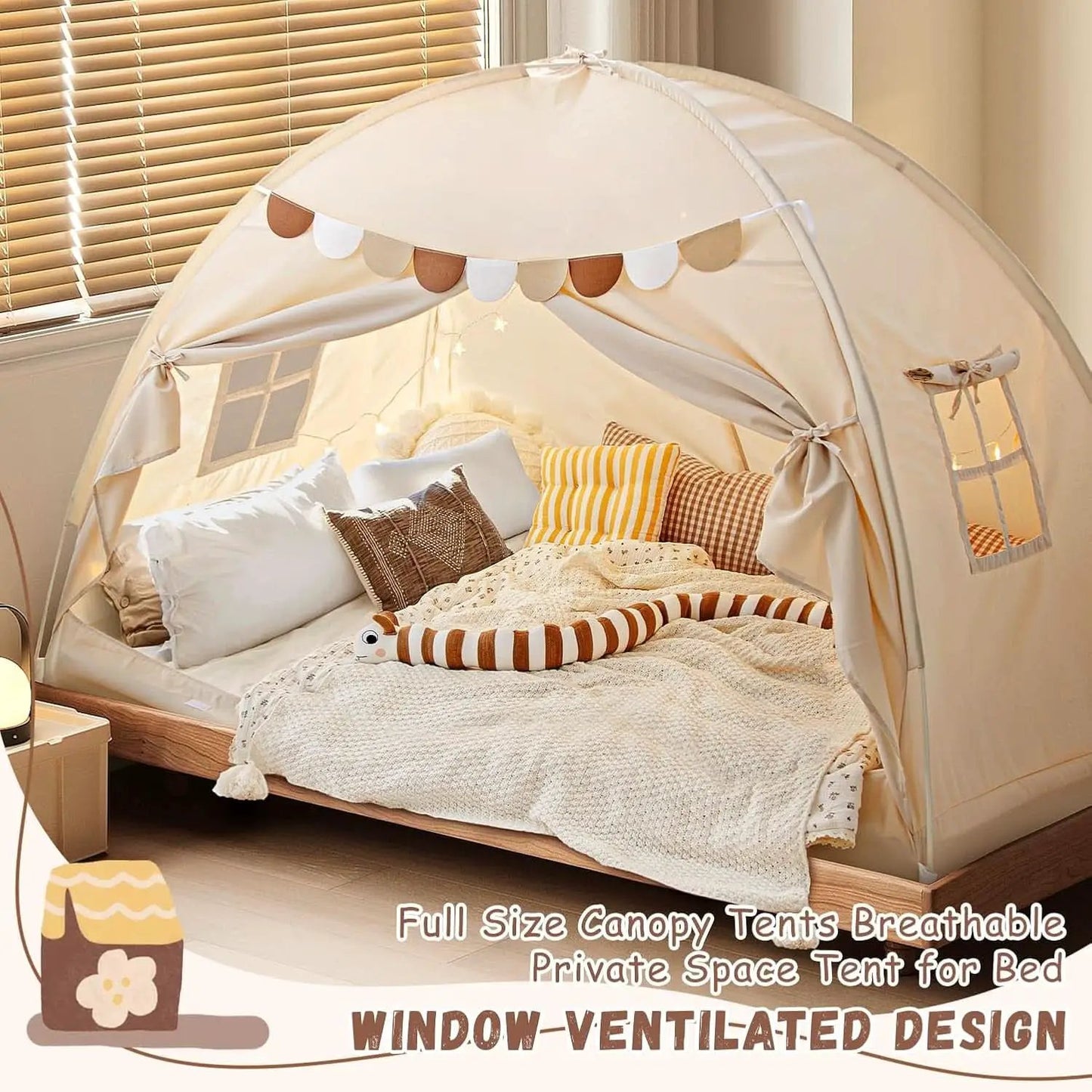 Full Size Bed Canopy Tent Blackout Polyester Cotton from PriceLows™