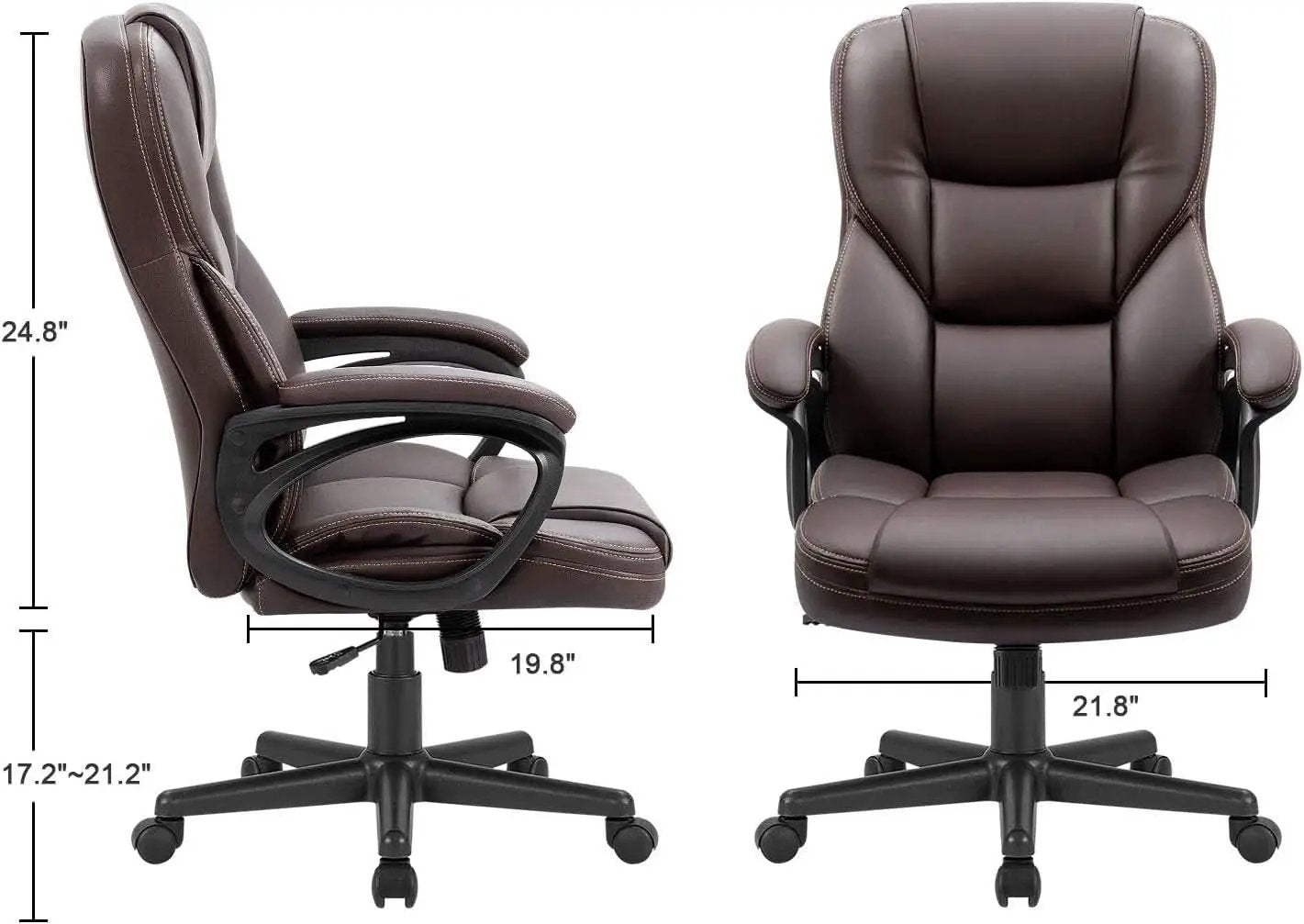 Executive Office Chair With Lumbar Support Brown PU Leather from PriceLows™