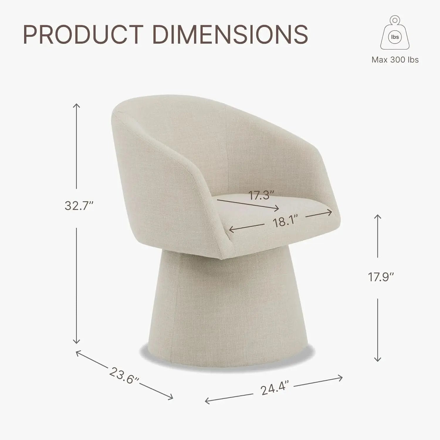 360 Degree Modern Swivel Linen Dining Chairs Set Of 4 from PriceLows™