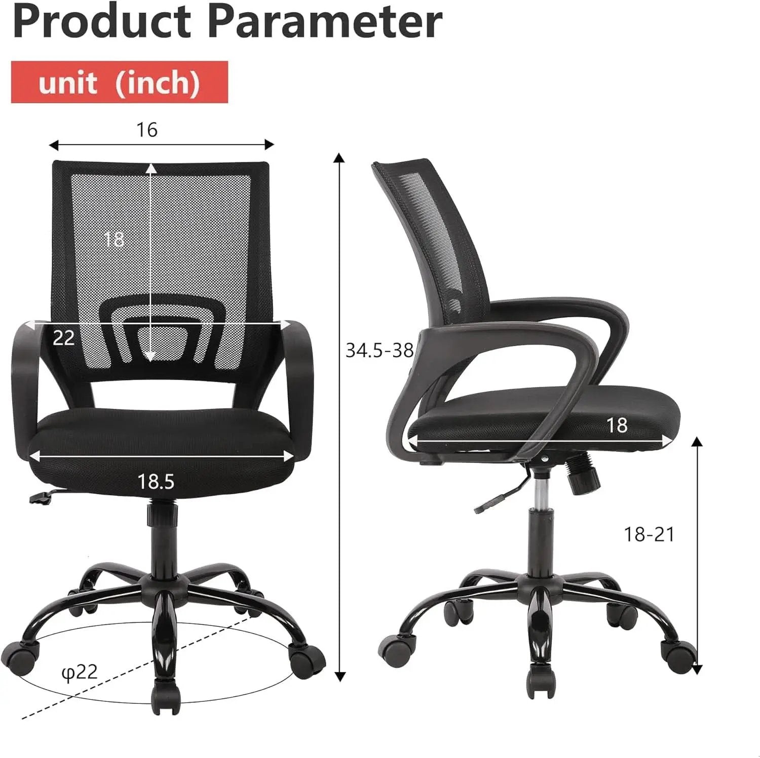 Ergonomic Black Office Chair With Lumbar Support And Mesh from PriceLows™