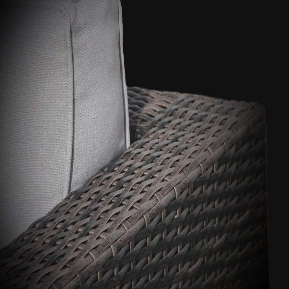 Wicker Seating Group Set | Table And Cushions Included | Aluminum Frames | Hand-Woven Wicker