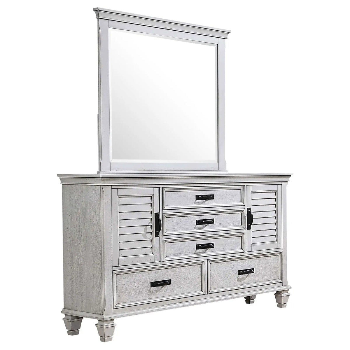 Franco 5-drawer Dresser with Mirror Distressed | 64 x 17.5 x 81.25 in | 5-Drawer | White