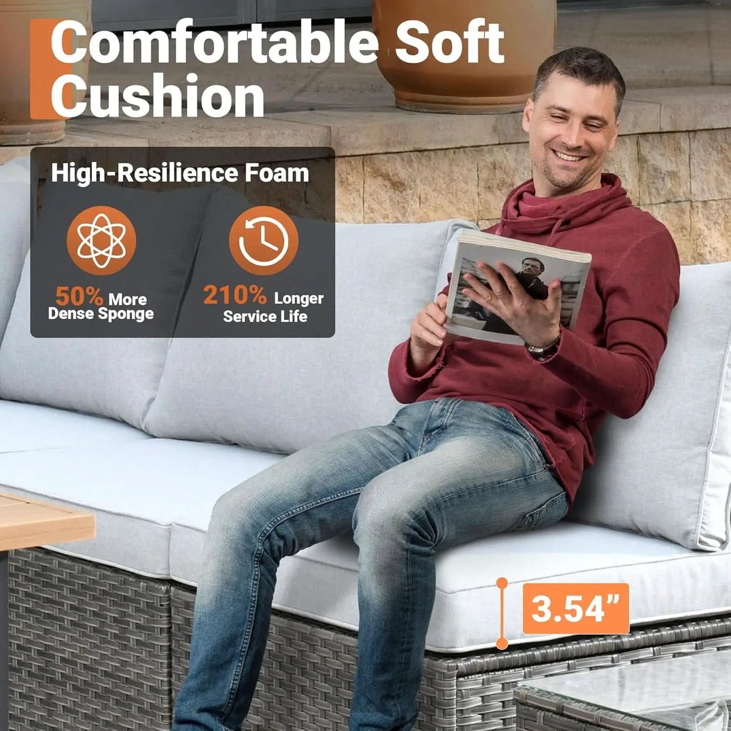 Outdoor Seven Piece Conversation Set with Coffee Table from PriceLows™