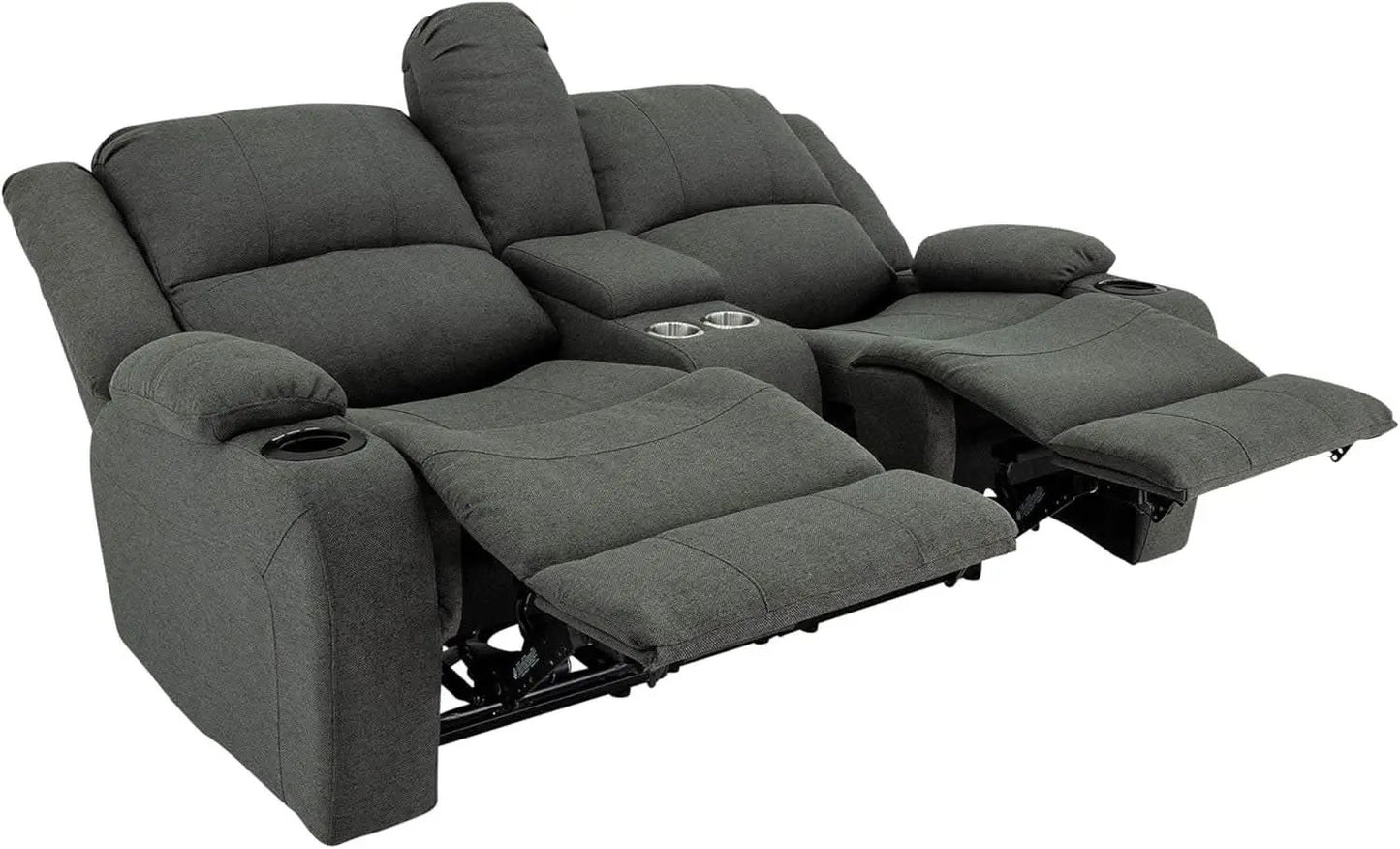 Powered Double Wall Hugger Recliner Sofa 67in Fossil Cloth from PriceLows™