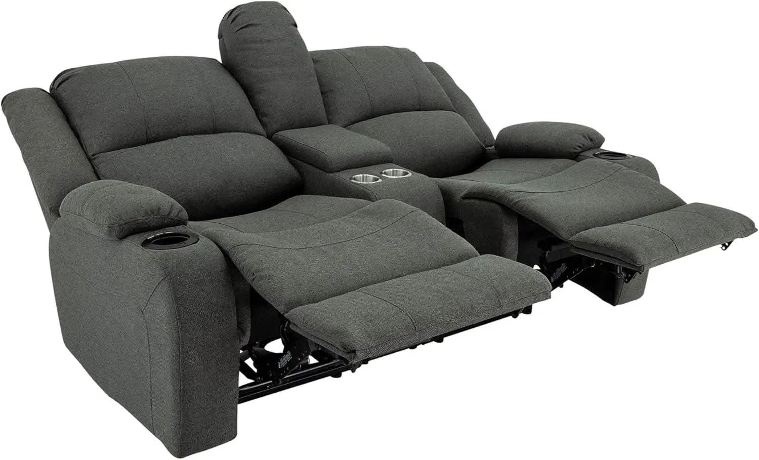 Powered Double Wall Hugger Recliner Sofa 67in Fossil Cloth from PriceLows™
