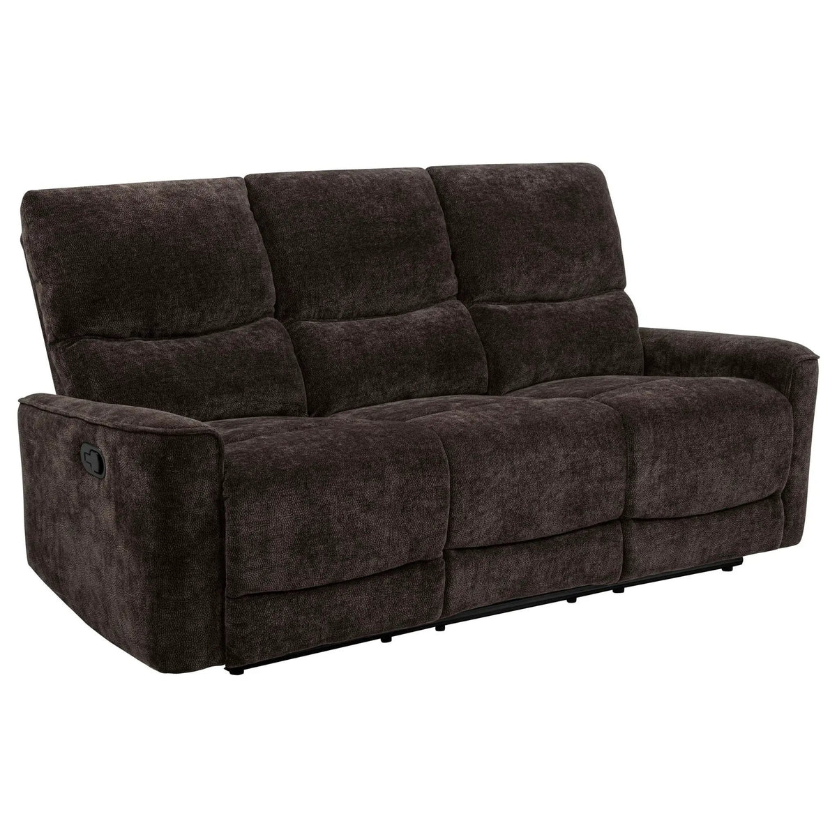 Navarro 3-piece Upholstered Reclining Sofa Set | 3-Piece Set | Chenille & Metal | Dark Brown