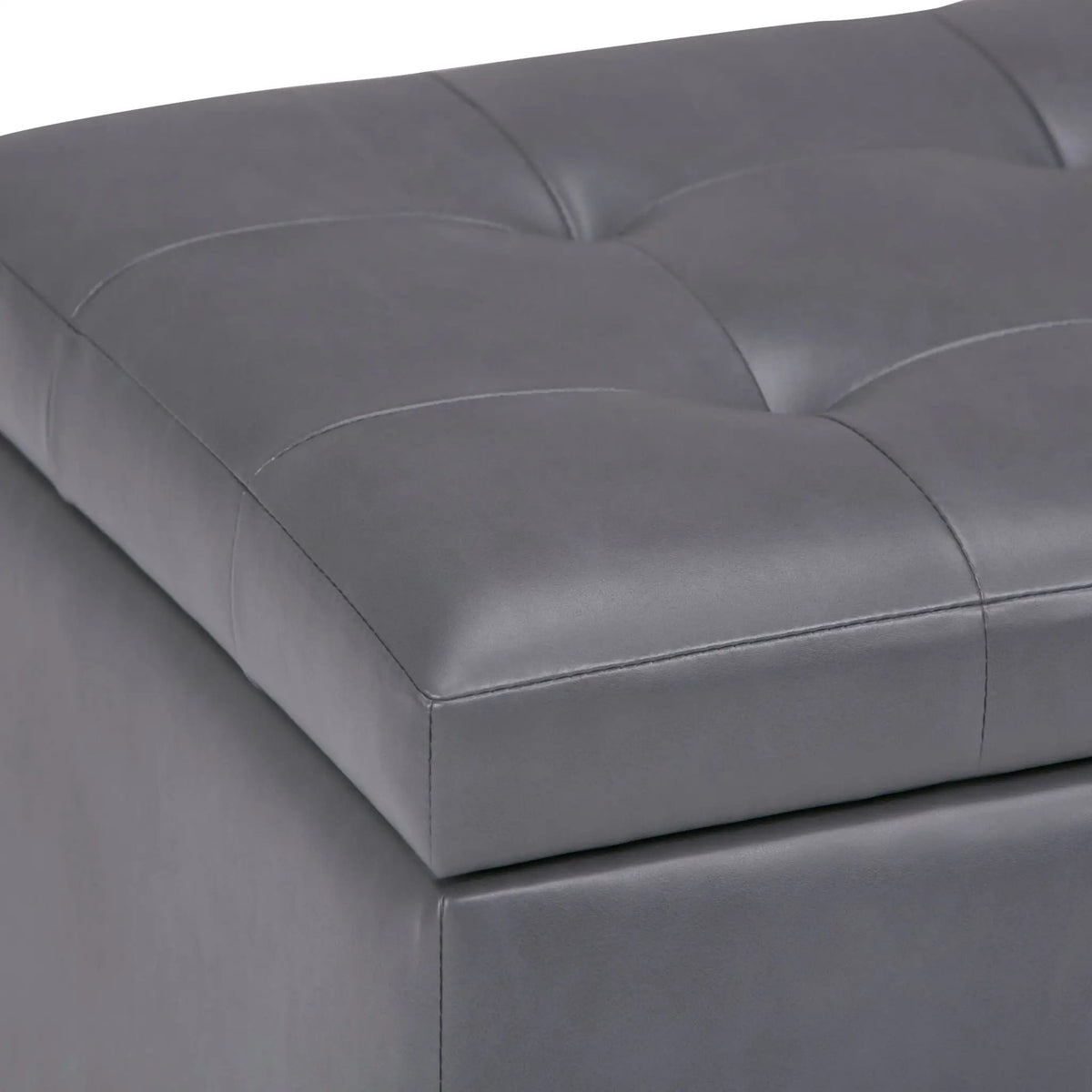 Cosmopolitan Upholstered Storage Ottoman | Child Safety Hinge | Large Interior Storage | 33.5 Inch Length