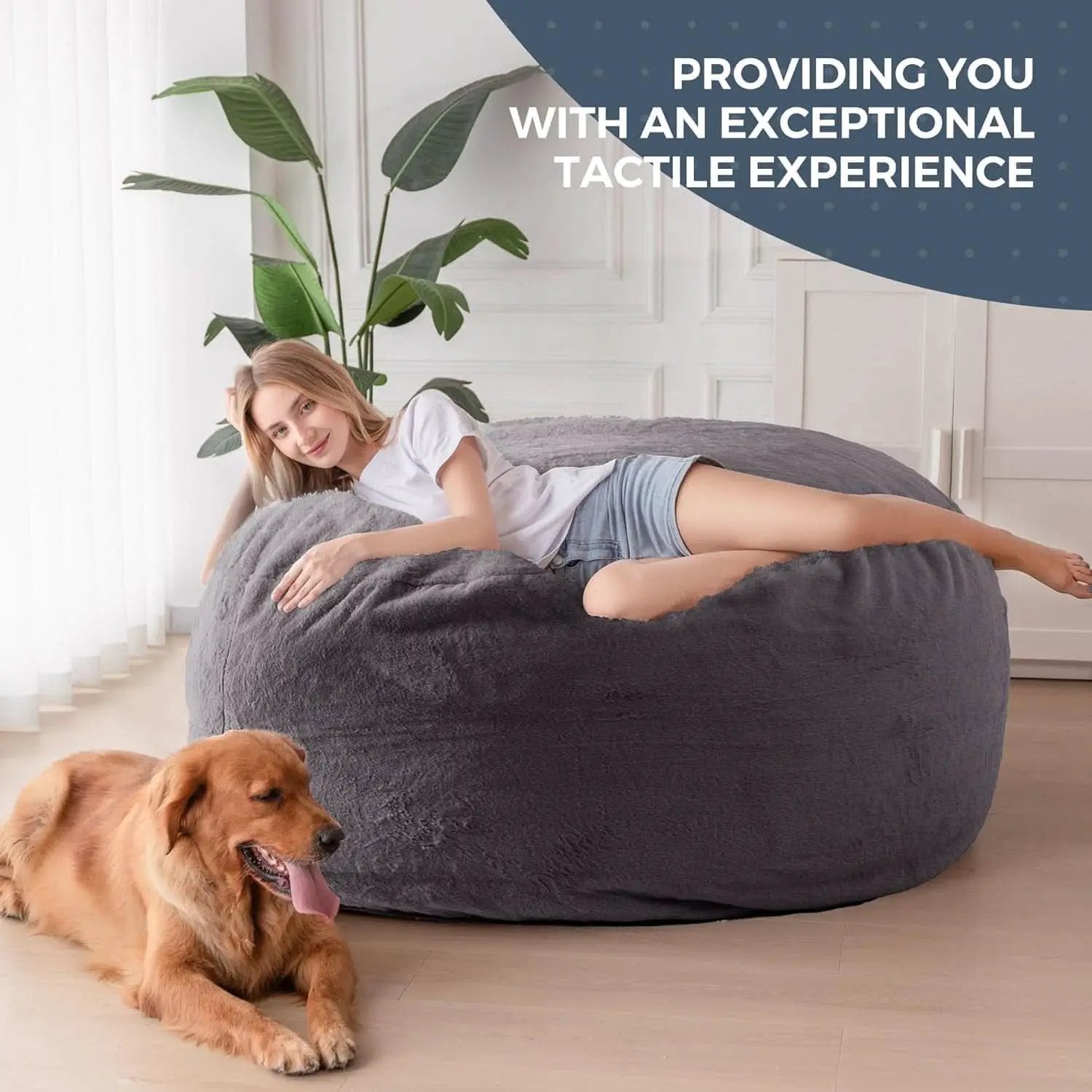 Giant Bean Bag Chair Bed for Adults Convertible Lounger from PriceLows™