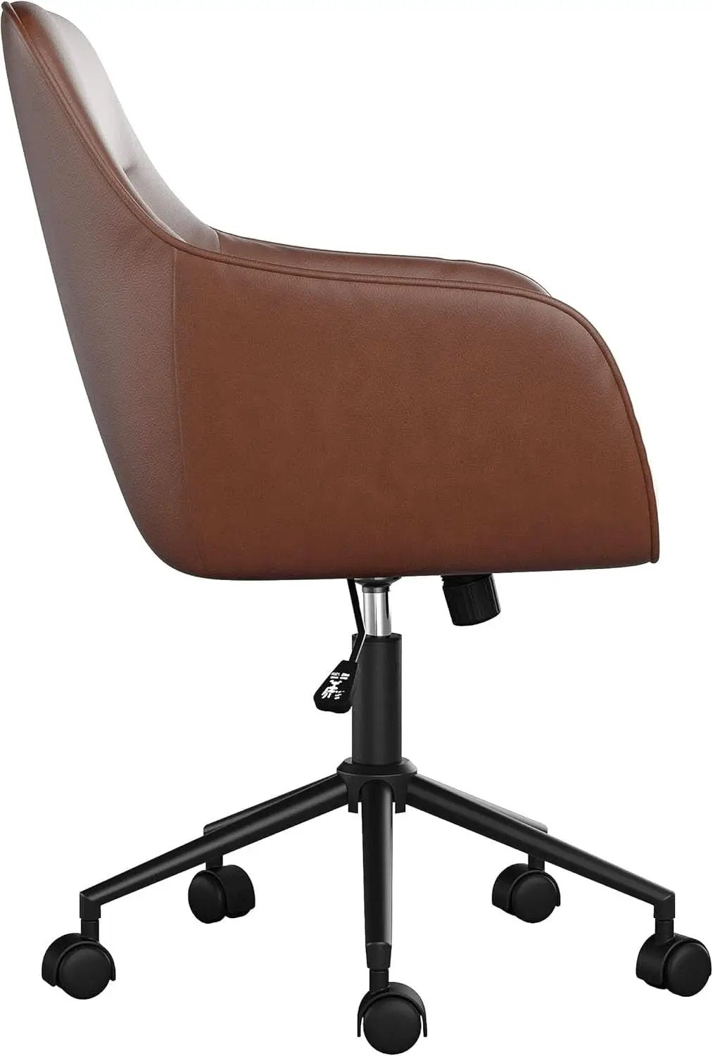 Rayna Swivel Task Chair Saddle Brown With Flared Arms from PriceLows™